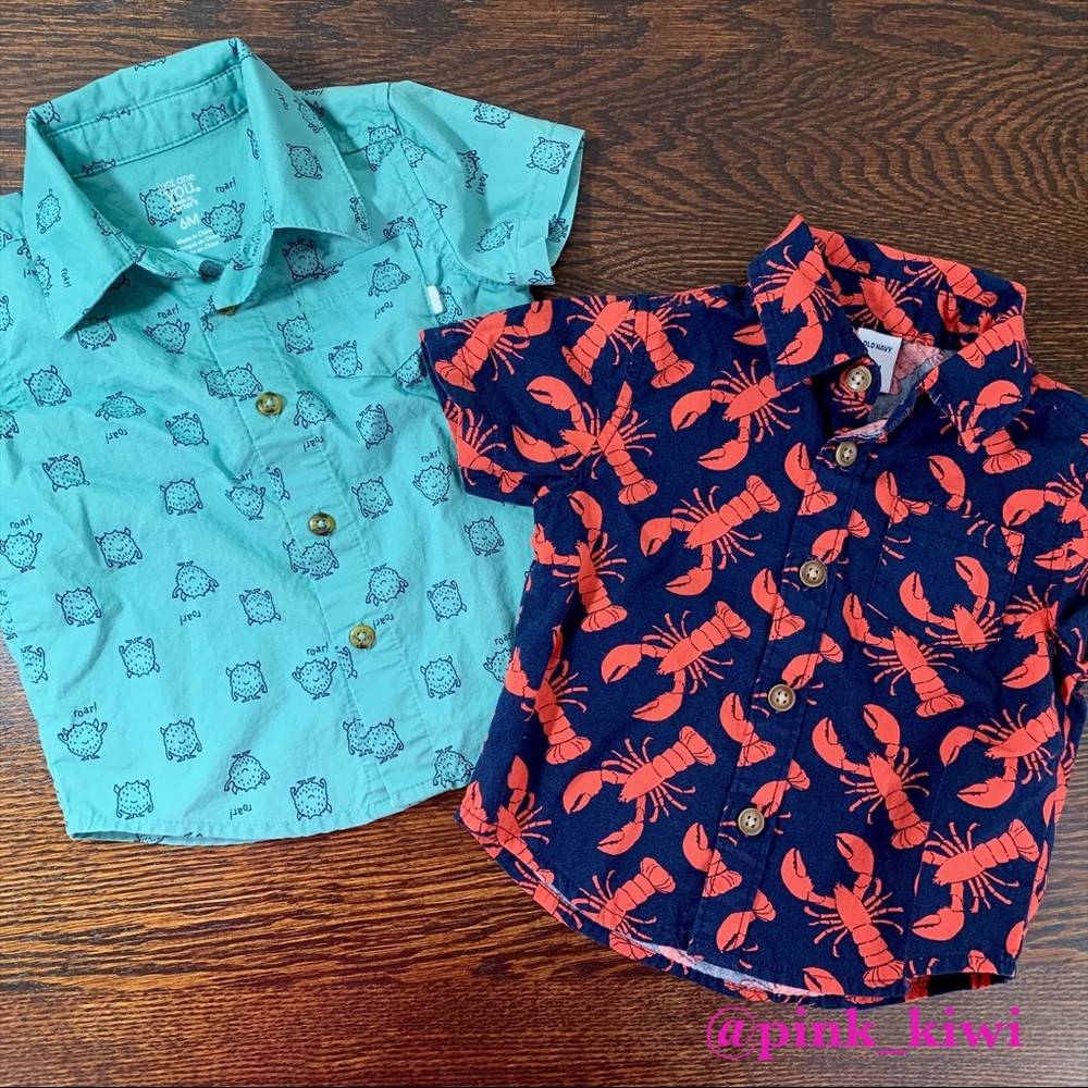 Bundle of 2 Baby Boys Button Down Shirts